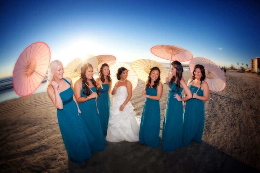 Bridesmaids with Parasol Umbrellas InStyle Event Planning San Diego Wedding Planner