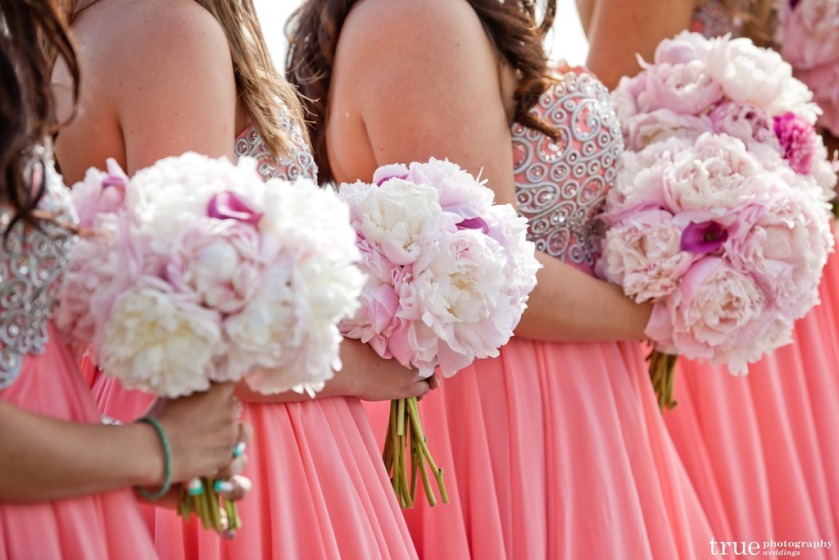 Bridesmaid Bouquets Blush Peonies San Diego Wedding Planner InStyle Wedding Planning